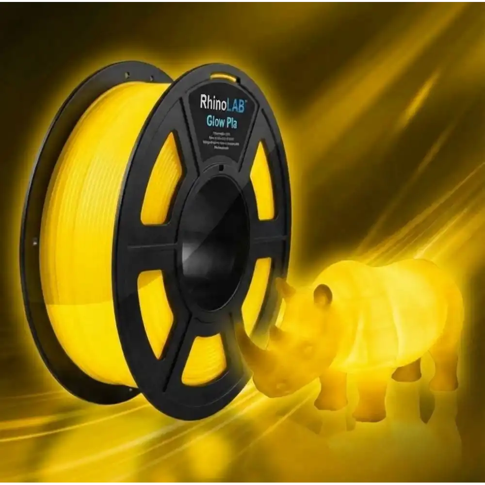 RhinoLab Glow PLA Filament - Yellow
