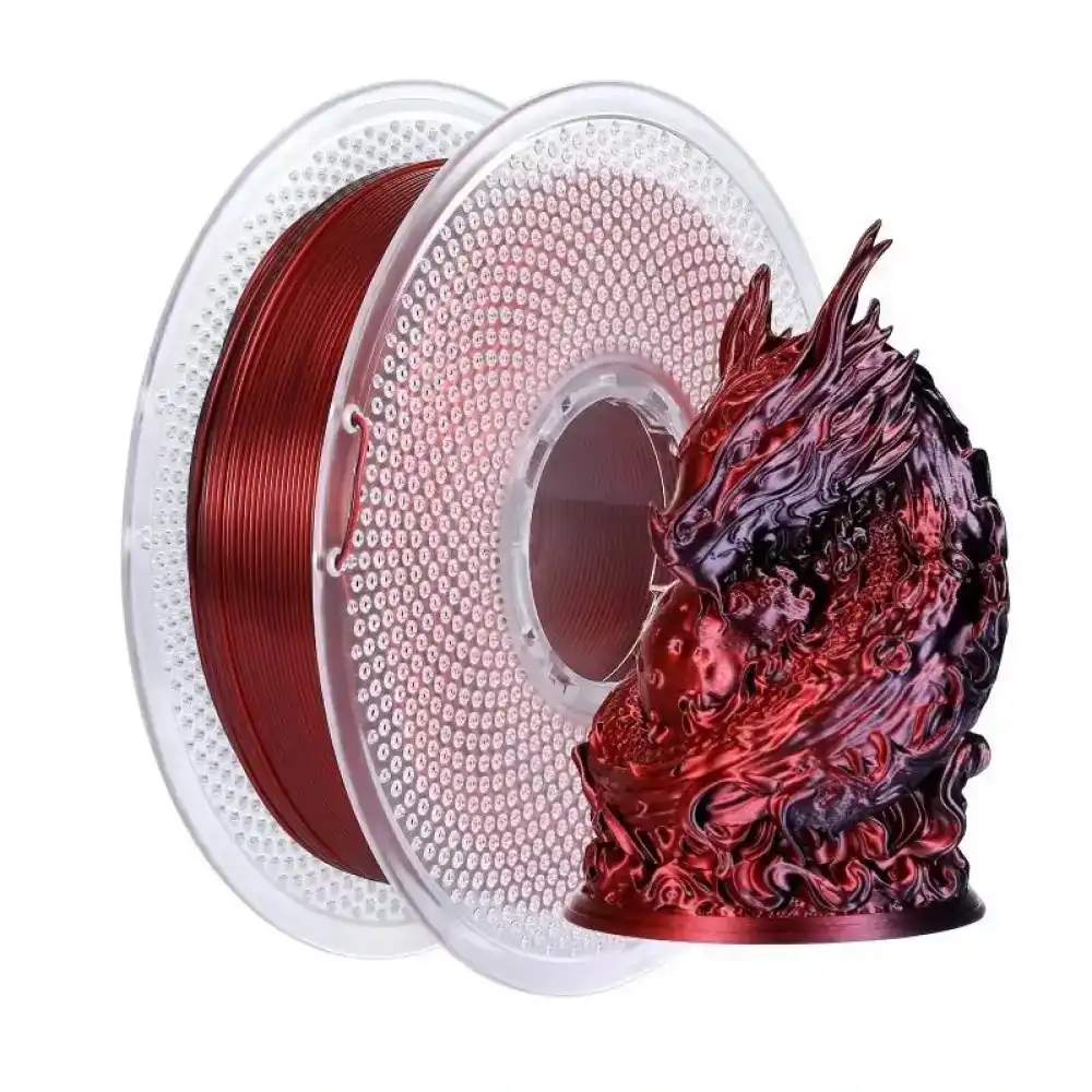 RhinoLab PLA Silk Dual Renk Filament - Black Red