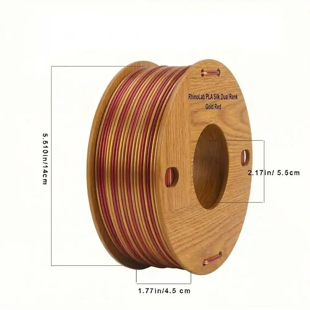 RhinoLab PLA Silk Dual Renk Filament - Gold Red 250gr