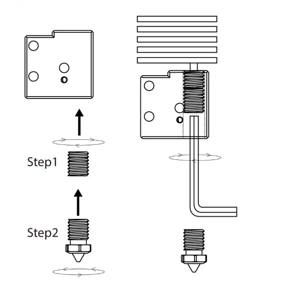Volcano Blok V6 Nozzle Adaptörü