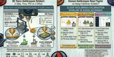 3D Yazıcı Kalibrasyon Rehberi: E-Step, Flow, PID ve Z Offset