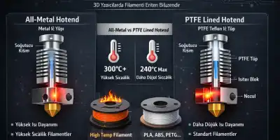 Hotend Nedir? All-Metal vs PTFE Lined Hotend Karşılaştırması