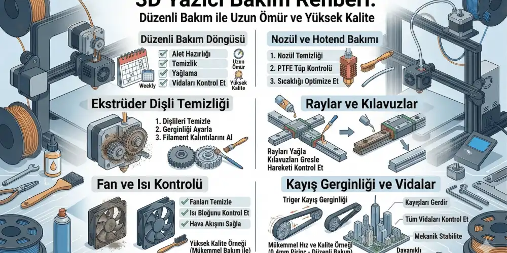 3D Yazıcı Bakım Rehberi: Düzenli Bakım ile Uzun Ömür ve Yüksek Kalite