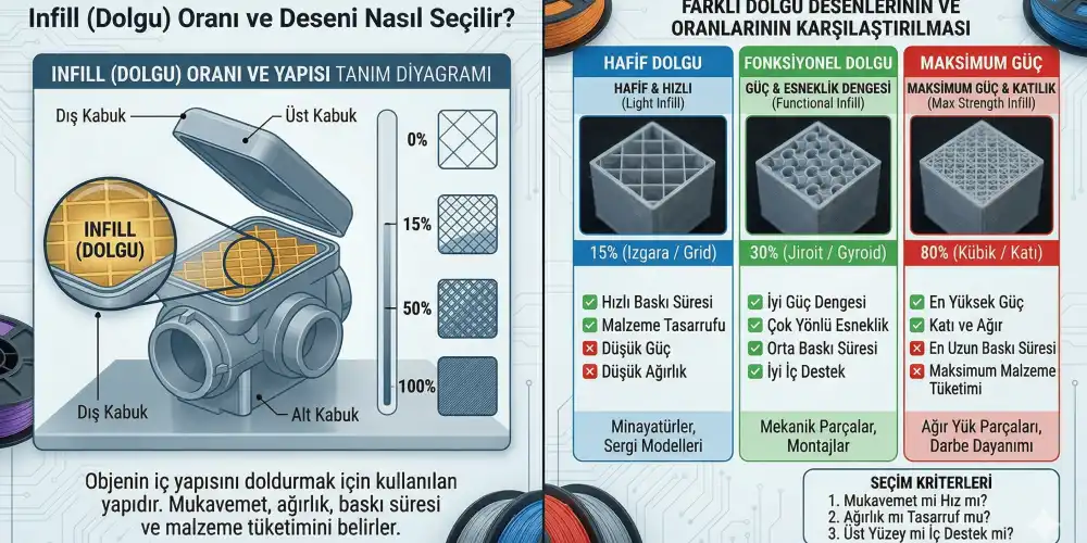 Infill (Dolgu) Oranı ve Deseni Nasıl Seçilir?