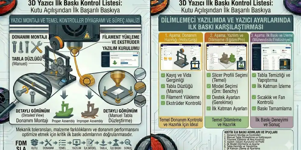 İlk Baskı Kontrol Listesi: Kutu Açılışından İlk Başarılı Baskıya