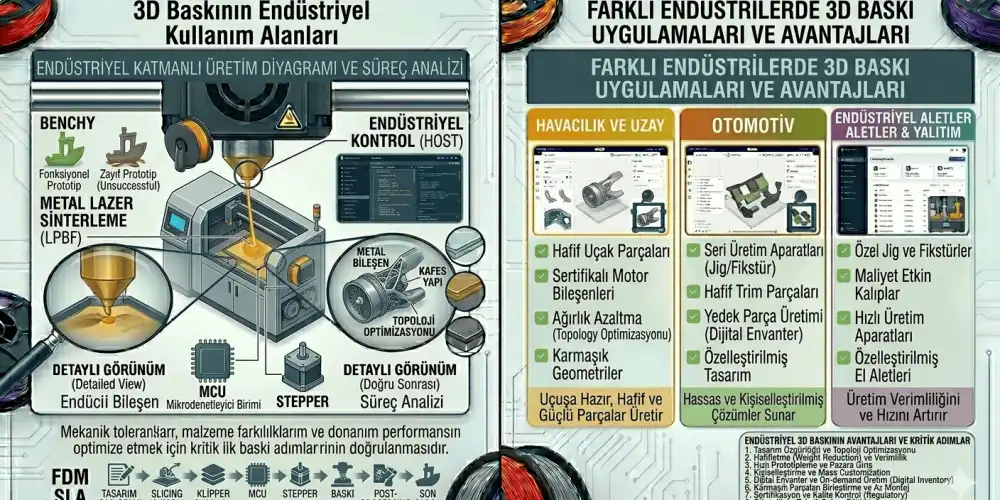 3D Baskının Endüstriyel Kullanım Alanları
