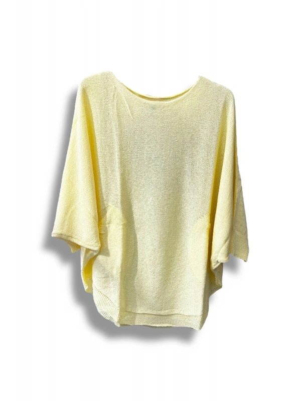 Merserize Triko Oversize Bluz - 38-52 Beden Uyumlu - Salaş Kazak