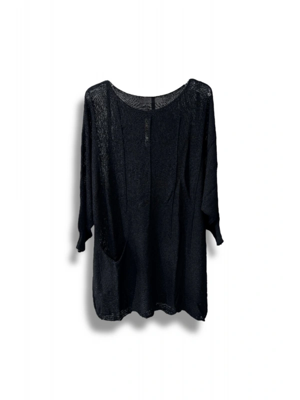 Oversize Merserize Triko Bluz | 38-52 Beden Uyumlu