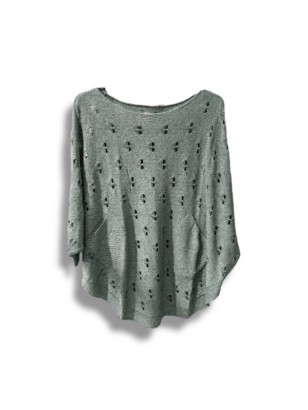 Oversize Merserize Triko Bluz - Delikli Desenli Kazak (38-52 Beden)