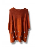 %100 Pamuk Triko Tunik Bluz– 38-52 Beden Uyumlu -Kiremit