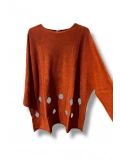 %100 Pamuk Triko Tunik Bluz– 38-52 Beden Uyumlu -Kiremit