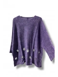 %100 Pamuk Triko Tunik Bluz– 38-52 Beden Uyumlu -Mor