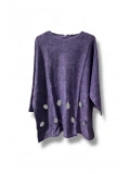 %100 Pamuk Triko Tunik Bluz– 38-52 Beden Uyumlu -Mor