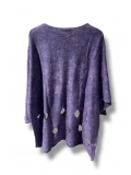 %100 Pamuk Triko Tunik Bluz– 38-52 Beden Uyumlu -Mor