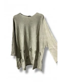 %100 Pamuk Triko Tunik Bluz– 38-52 Beden Uyumlu-Taş