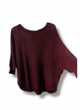 Kadın Merserize Triko Bluz Oversize Salaş Kalıp 38-52 Beden Uyumlu-Bordo