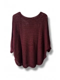 Kadın Merserize Triko Bluz Oversize Salaş Kalıp 38-52 Beden Uyumlu-Bordo