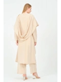 Kapüşonlu pantolon kimono takım
