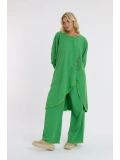 Keten düğmeli oversize italyan ikili takım-Yeşil