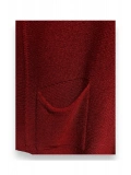 Merserize oversize asimetrik tek cepli triko-Kırmızı