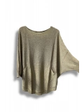 Oversize Cepli Merserize Bluz | 38-52 Beden Uyumlu Rahat Kalıp Triko