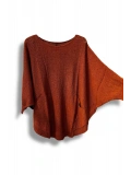 Oversize Cepli Merserize Bluz | 38-52 Beden Uyumlu Rahat Kalıp Triko