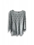 Oversize Merserize Triko Bluz - Delikli Desenli Kazak (38-52 Beden)