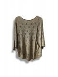 Oversize Merserize Triko Bluz - Delikli Desenli Kazak (38-52 Beden)