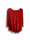 Oversize Merserize Triko Bluz - Delikli Desenli Kazak (38-52 Beden)
