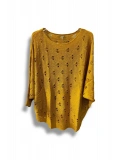 Oversize Merserize Triko Bluz - Delikli Desenli Kazak (38-52 Beden)
