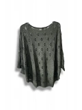 Oversize Merserize Triko Bluz - Delikli Desenli Kazak (38-52 Beden)
