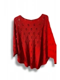 Oversize Merserize Triko Bluz - Delikli Desenli Kazak (38-52 Beden)