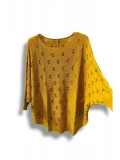 Oversize Merserize Triko Bluz - Delikli Desenli Kazak (38-52 Beden)