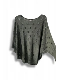 Oversize Merserize Triko Bluz - Delikli Desenli Kazak (38-52 Beden)