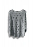 Oversize Merserize Triko Bluz - Delikli Desenli Kazak (38-52 Beden)