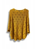 Oversize Merserize Triko Bluz - Delikli Desenli Kazak (38-52 Beden)