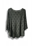 Oversize Merserize Triko Bluz - Delikli Desenli Kazak (38-52 Beden)