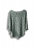 Oversize Merserize Triko Bluz - Delikli Desenli Kazak (38-52 Beden)