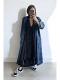 Pamuk Garnili Kot Kaftan-Siyah
