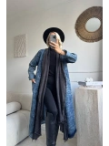 Fuşya Kot kaftan Oversize kalıp standart beden 38/48 uyumlu