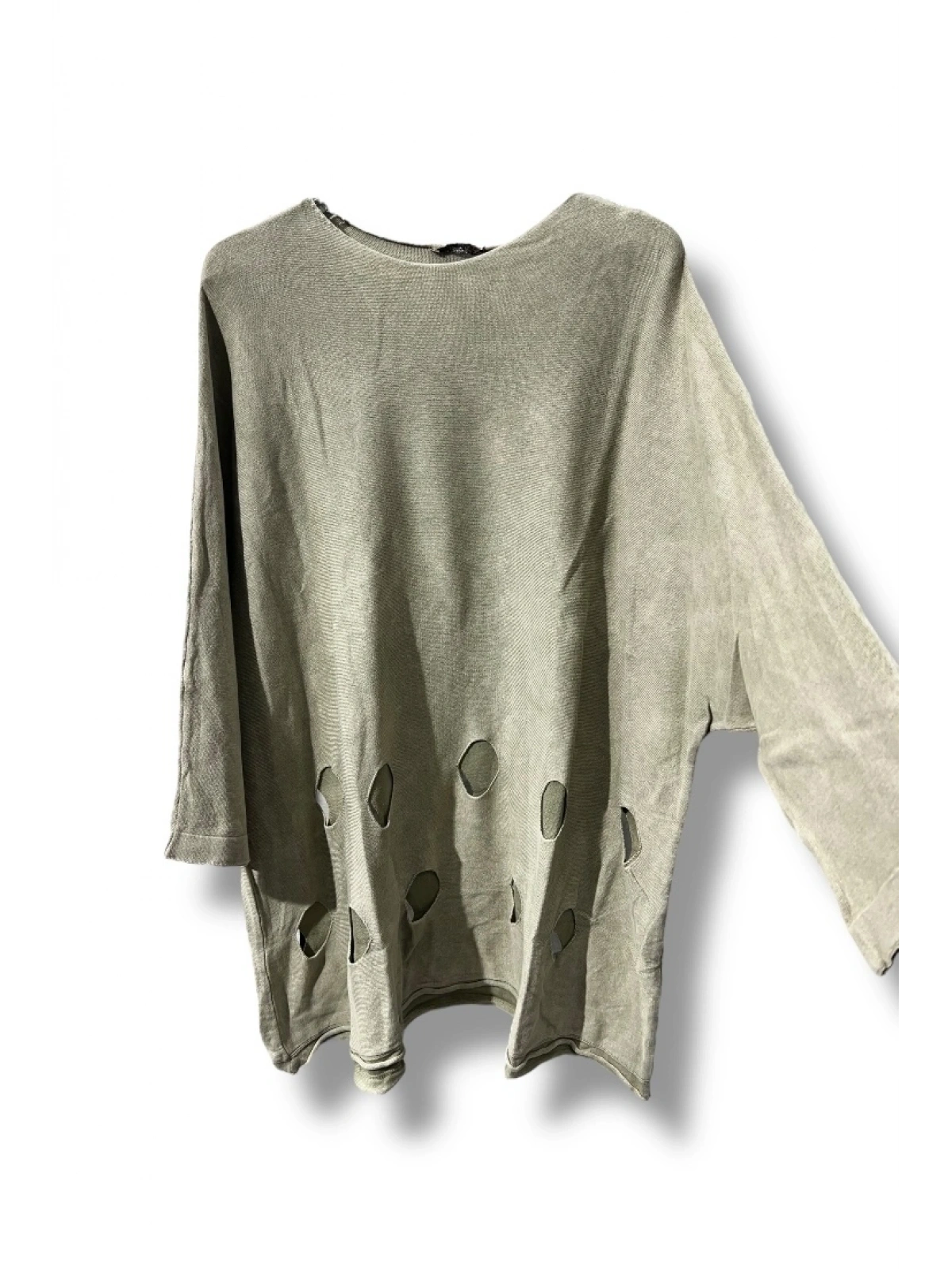 %100 Pamuk Triko Tunik Bluz– 38-52 Beden Uyumlu-Taş