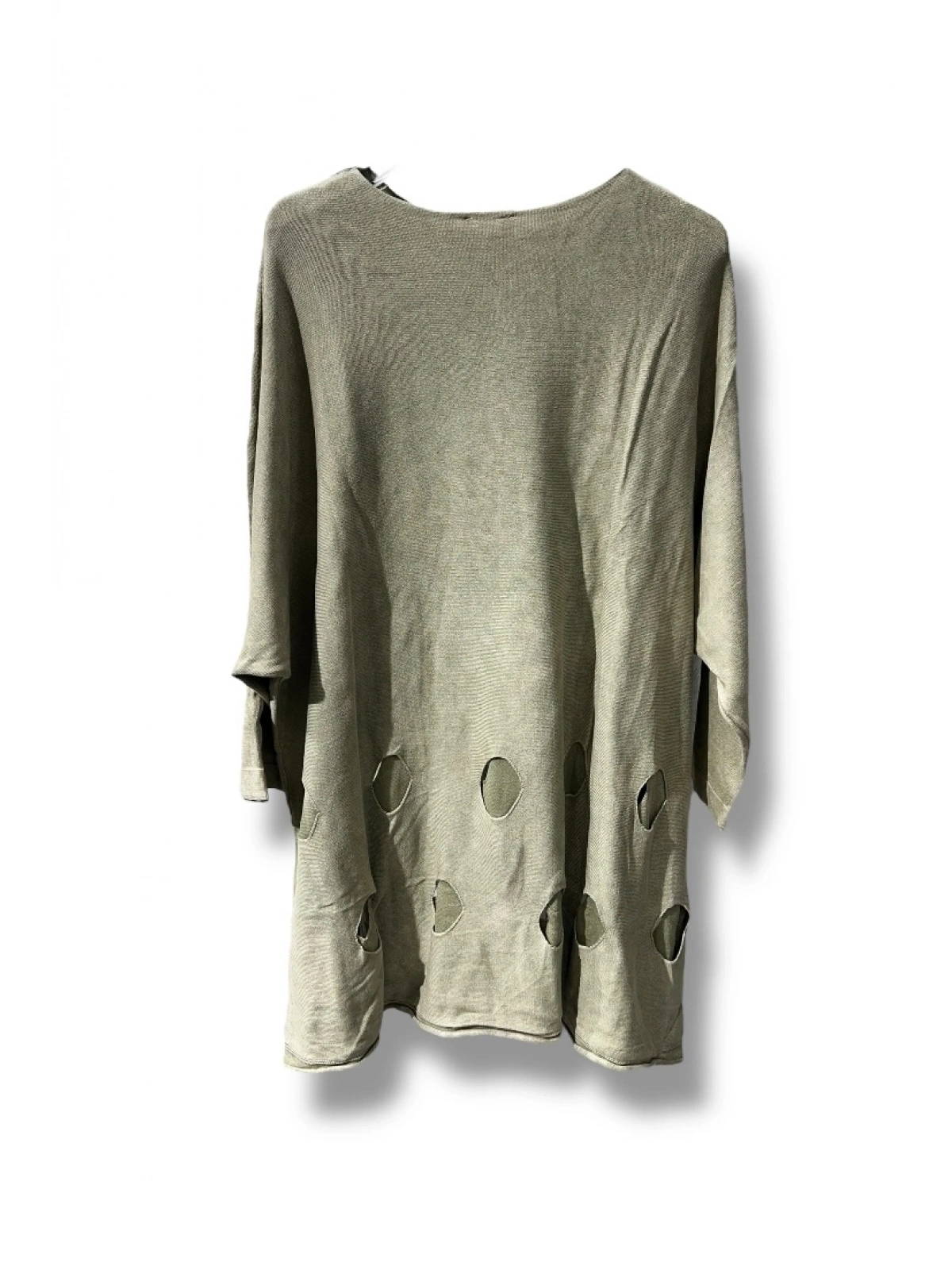 %100 Pamuk Triko Tunik Bluz– 38-52 Beden Uyumlu-Taş
