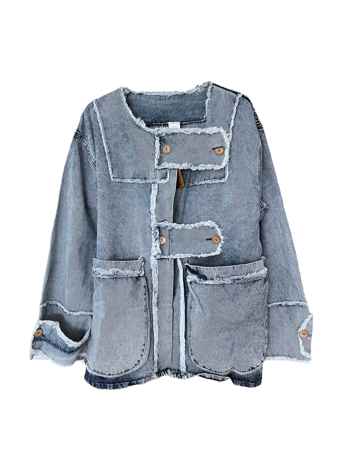 Bohem kadın kot ceket kaftan-mavi