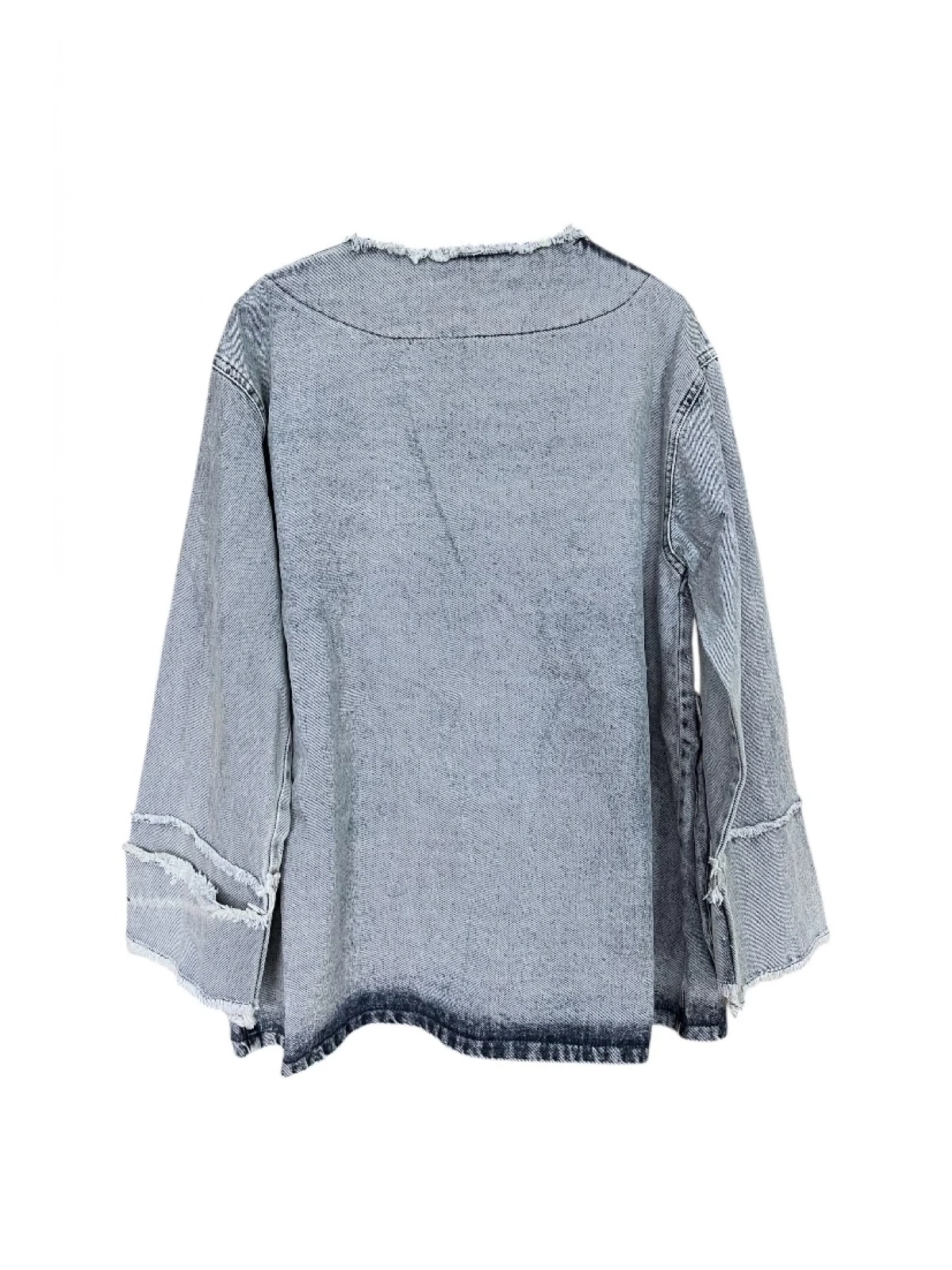 Bohem kadın kot ceket kaftan-mavi