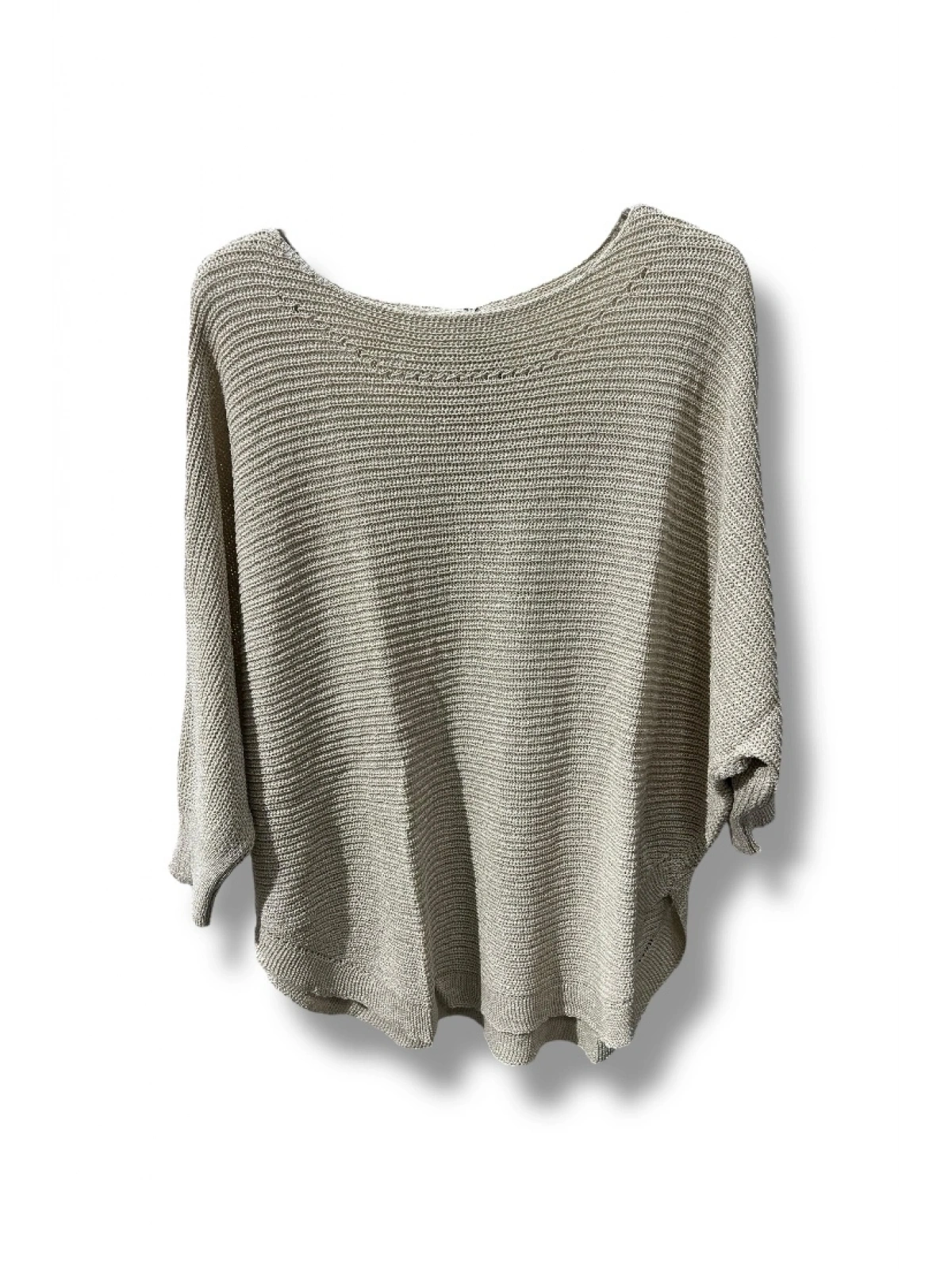 Kadın Merserize Triko Bluz Oversize Salaş Kalıp 38-52 Beden Uyumlu-Krem