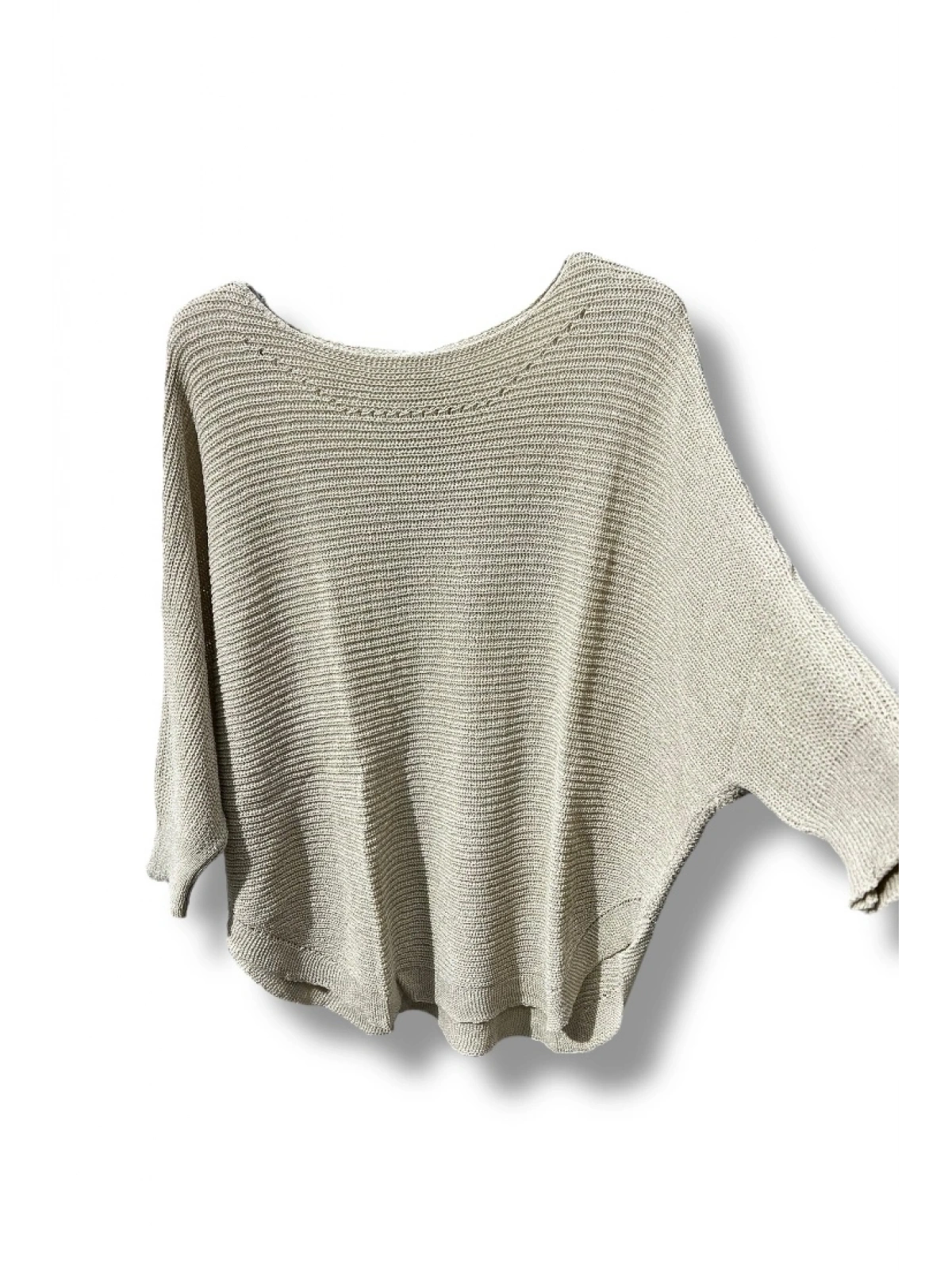 Kadın Merserize Triko Bluz Oversize Salaş Kalıp 38-52 Beden Uyumlu-Krem