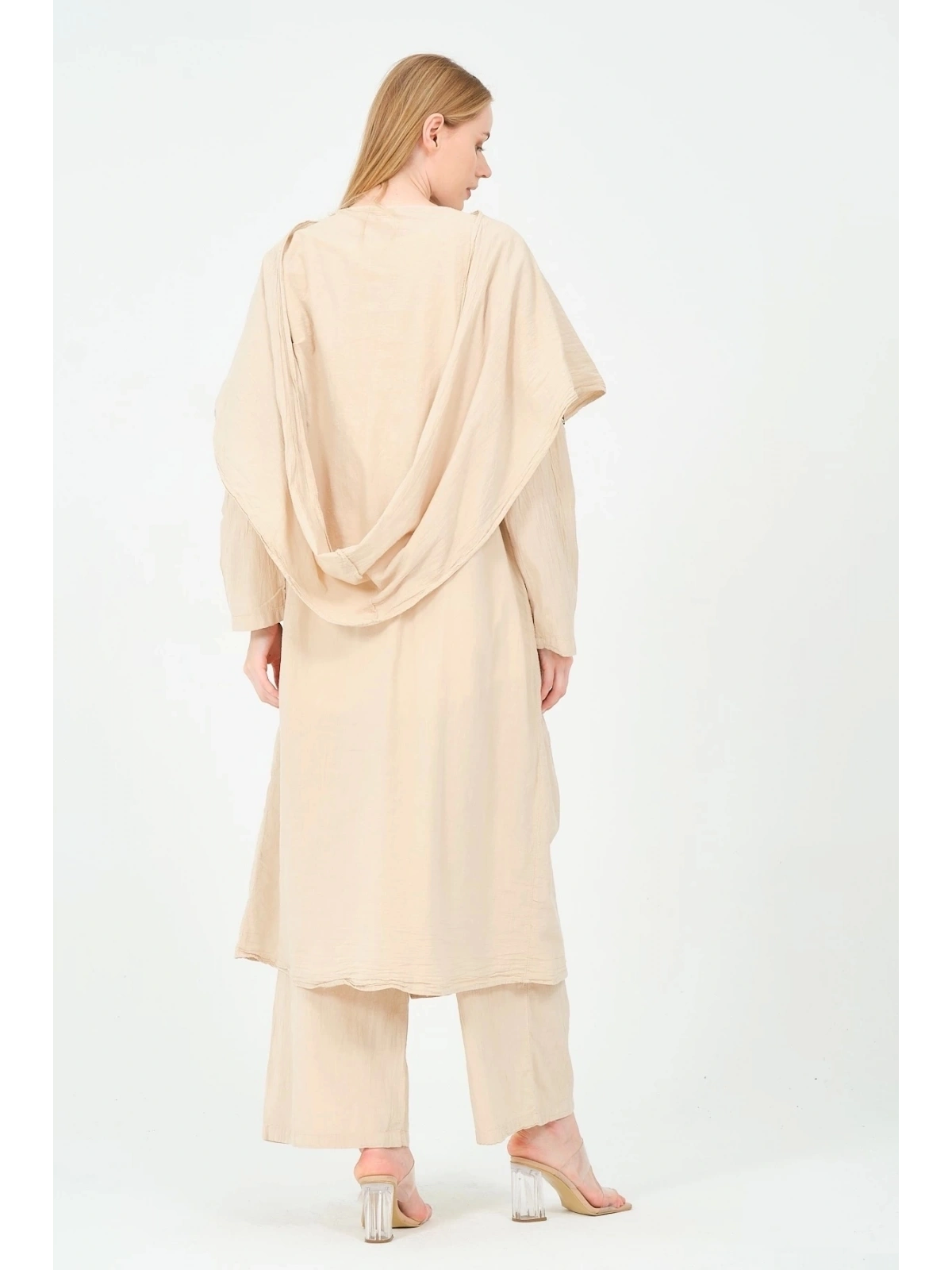 Kapüşonlu pantolon kimono takım