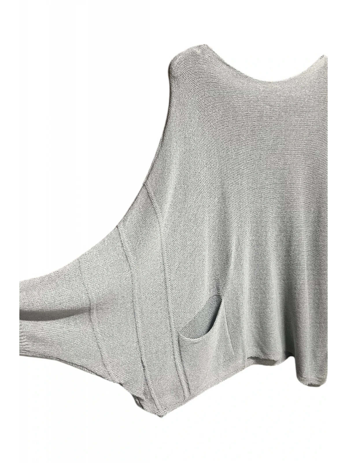 Merserize oversize asimetrik tek cepli triko