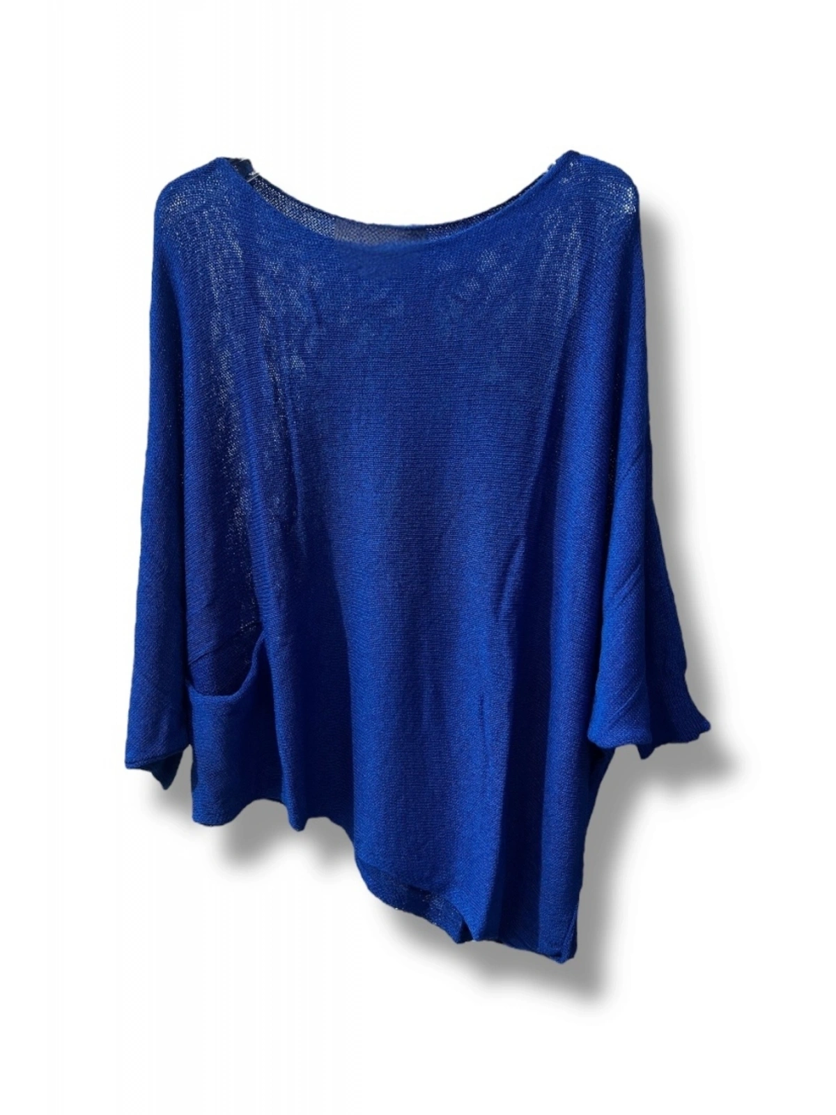 Oversize Cepli Merserize Bluz | 38-52 Beden Uyumlu Rahat Kalıp Triko
