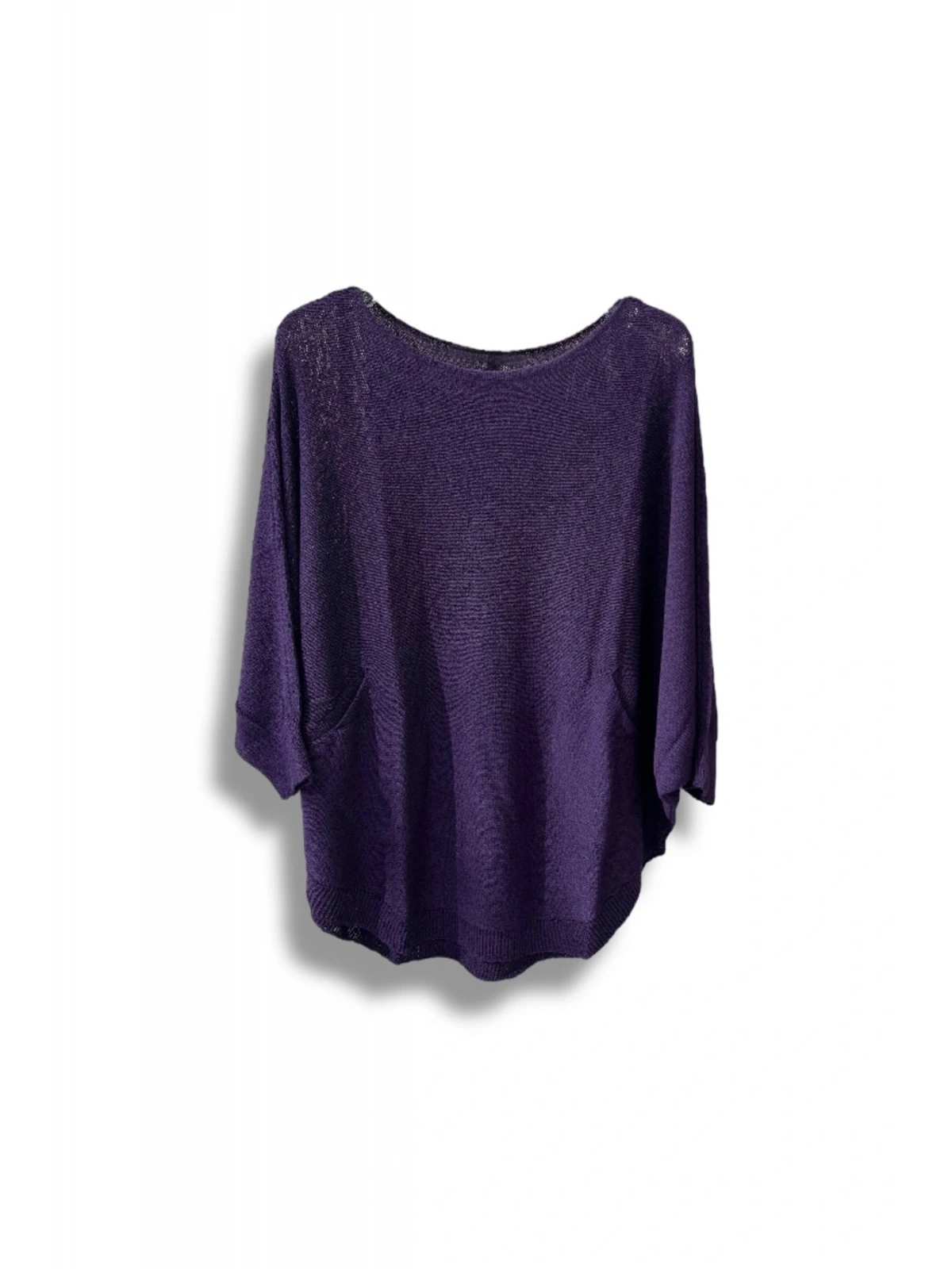 Oversize Cepli Merserize Bluz | 38-52 Beden Uyumlu Rahat Kalıp Triko